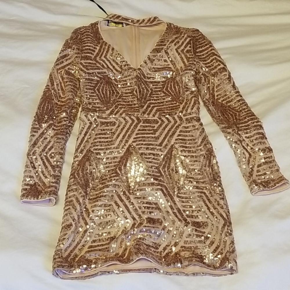 Rose Gold Sequined Dress